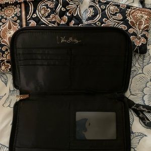 Vera Bradley brown paisley quilted crossbody bag, wallet and change purse